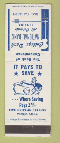 Matchbook Cover - College Park National Bank Orlando FL