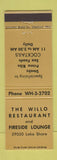 Matchbook Cover - The Willo Restaurant Fireside Lounge