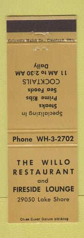 Matchbook Cover - The Willo Restaurant Fireside Lounge