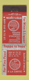 Matchbook Cover - Topps Restaurant New York City