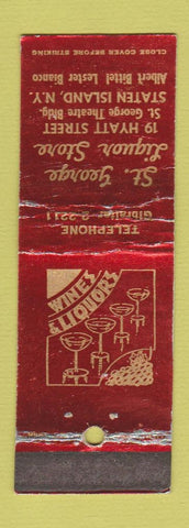 Matchbook Cover - St George Liquor Store State Island NY WORN