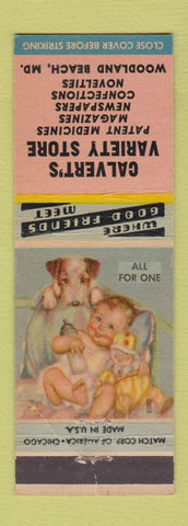 Matchbook Cover - Calvert's Variety Store Woodland Beach MD WEAR