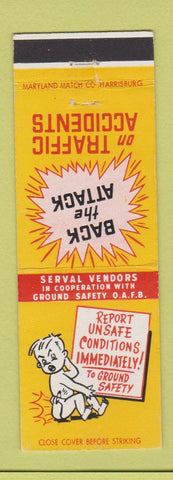 Matchbook Cover - Traffic Accidents Safety Serval Vendors OAFB