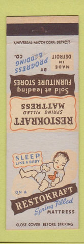 Matchbook Cover - Restokraft Mattresses Detroit MI