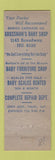 Matchbook Cover - Crossman's Baby Furniture Buffalo NY