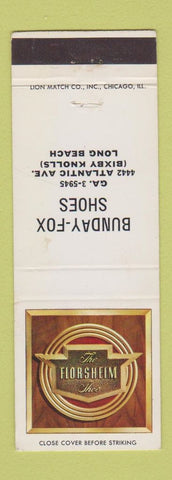Matchbook Cover - Florsheim Shoes Bunday Fox Long Beach CA