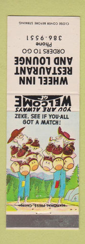 Matchbook Cover - Wheel Inn Restaurant Lounge hillbilly