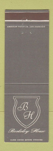 Matchbook Cover - Berkeley House Berkeley CA