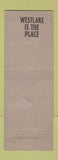 Matchbook Cover - Westlake Beach Terrace Indianapolis IN WEAR
