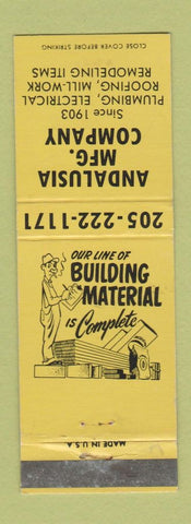 Matchbook Cover - Andalusia Manufacturing Pluming Electrical Roofing