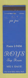Matchbook Cover - Roy's Tap Room Chicago?