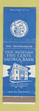 Matchbook Cover - New Bedford Five Cents Savings Bank New Bedford MA