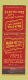 Matchbook Cover - Main Utica Liquor Store Buffalo NY WORN