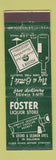Matchbook Cover - Foster Liquor Store Baldwin NY