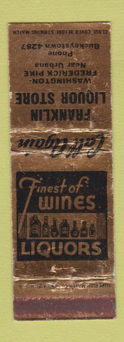 Matchbook Cover - Franklin Liquor Store Urbana WEAR