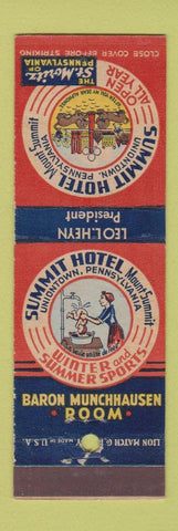 Matchbook Cover - Summit Hotel Uniontown PA