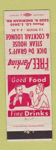 Matchbook Cover - Dick De Graff's Steak House Chicago?