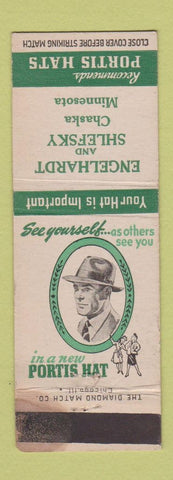 Matchbook Cover - Portis Hats Engelhardt and Shlefsky Chaska MN WORN