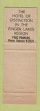 Matchbook Cover - Hotel Seneca Geneva NY