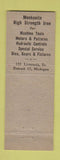 Matchbook Cover - Atlas Foundry Metal Detroit MI