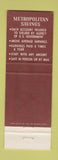 Matchbook Cover - Metropolitan Savings Reseda Los Angeles CA