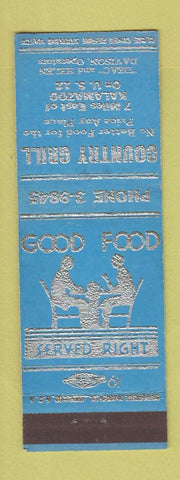 Matchbook Cover - Country Grill Restaurant Kalamazoo MI