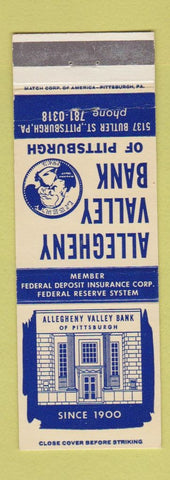 Matchbook Cover - Allegheny Valley Bank Pittsburgh PA