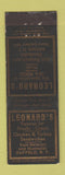 Matchbook Cover - Leonard's Restaurant Buffalo NY WEAR