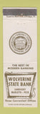 Matchbook Cover - Wolverine State Bank Sandusky Marlette Peck MI