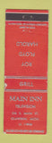 Matchbook Cover - Main Inn Clawson MI WEAR