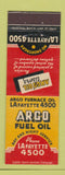 Matchbook Cover - Argo Fuel Oil Birmingham Wyandotte MI