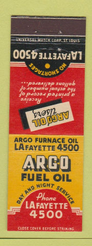 Matchbook Cover - Argo Fuel Oil Birmingham Wyandotte MI