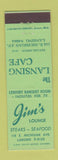 Matchbook Cover - Jim's Lounge Lansing Cafe MI GREEN