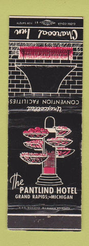 Matchbook Cover - Pantlind Hotel Grand Rapids MI Charcoal Inn WORN