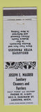 Matchbook Cover - Joseph Maurer Sanitary Cleaners Lansing MI