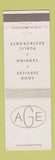 Matchbook Cover - AGE Food Service Vending Detroit MI