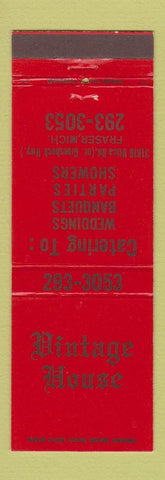 Matchbook Cover - Vintage House Fraser MI