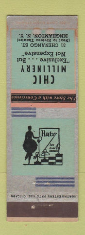 Matchbook Cover - Chic Millinery Binghampton NY WEAR