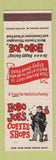 Matchbook Cover - Hobo Joe's Coffee Shops Phoenix Tucson AZ Flagstaff