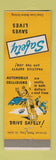 Matchbook Cover - Safety Saves Lives Car Crashes American Zinc Dumas TX
