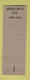 Matchbook Cover - Safety Saves Lives Car Crashes American Zinc Dumas TX