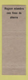 Matchbook Cover - COOP Credit Ahorre