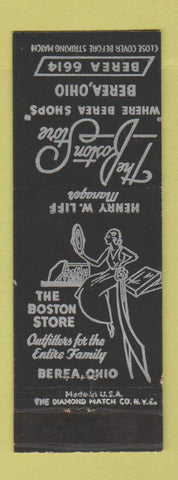 Matchbook Cover - Boston Store Berea OH girlie