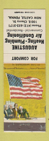 Matchbook Cover - Augustine Heating Plumbing Air Conditioning New Castle PA