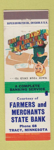 Matchbook Cover - Farmers and Merchants State Bank Tracy MN low phone #