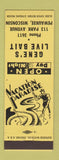 Matchbook Cover - Gene's Live Bait Pewaukee WI low phone #