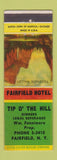Matchbook Cover - Tip O The Hill Fairfield NY