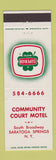 Matchbook Cover - Community Court Motel Saratoga Springs NY WEAR