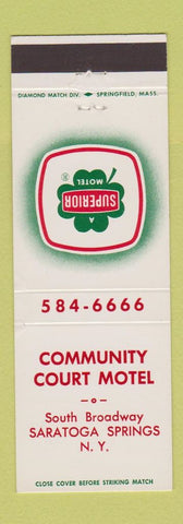 Matchbook Cover - Community Court Motel Saratoga Springs NY WEAR