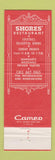 Matchbook Cover - Shores Restaurant Orchard Park NY